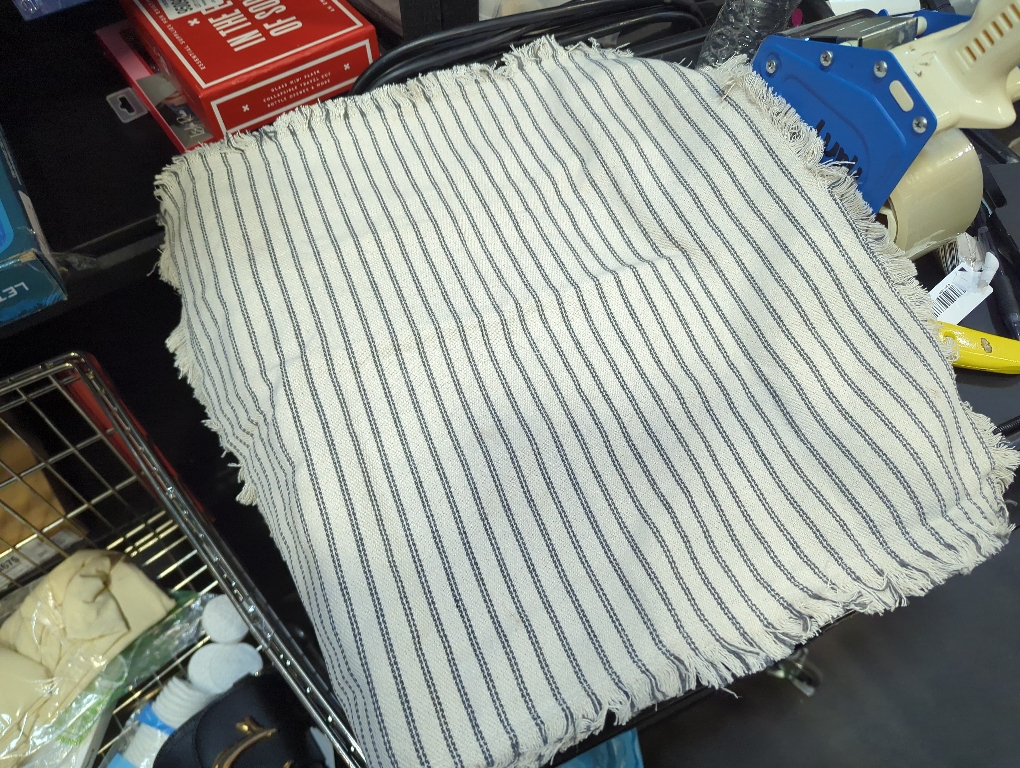 MIULEE Gray Pack of 2 Pillow Covers 18x18 Inch Striped Farmhouse Couch Throw Pillow Covers with Fringe Chic Linen Decorative Cushion Covers for Sofa Living Room Bed Outdoor Home Decor