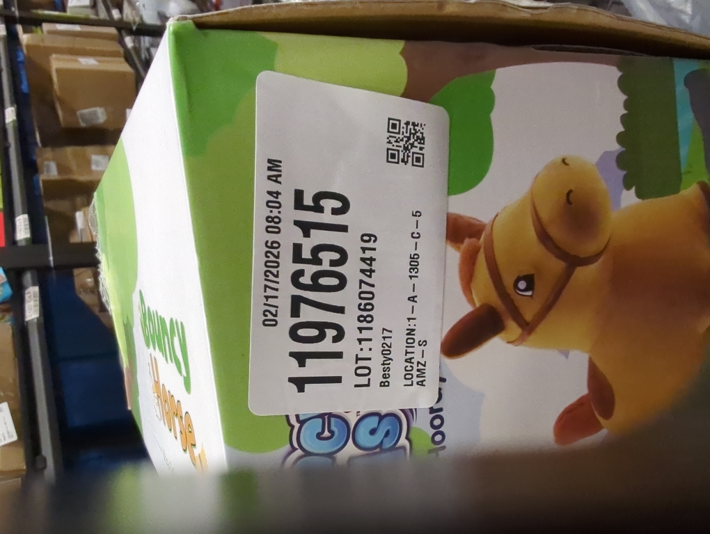 iPlay, iLearn Bouncy Pals Hopping Horse, Toddler Girl Boy Inflatable Bouncing Animal Hopper Toy, Outdoor Indoor Plush Ride on Bouncer, Baby Birthday Gift 18 Month 2 3 4 Year Old Kid - Horse