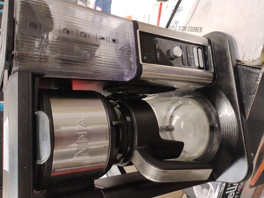 Ninja 10 Cup Drip Coffee Maker, Hot & Iced Coffee Machine, Stainless Steel, Glass Carafe, Programmable, with Advanced Brewing Technology for Iced Coffee, Single Serve and Brew Strength Options - CM300