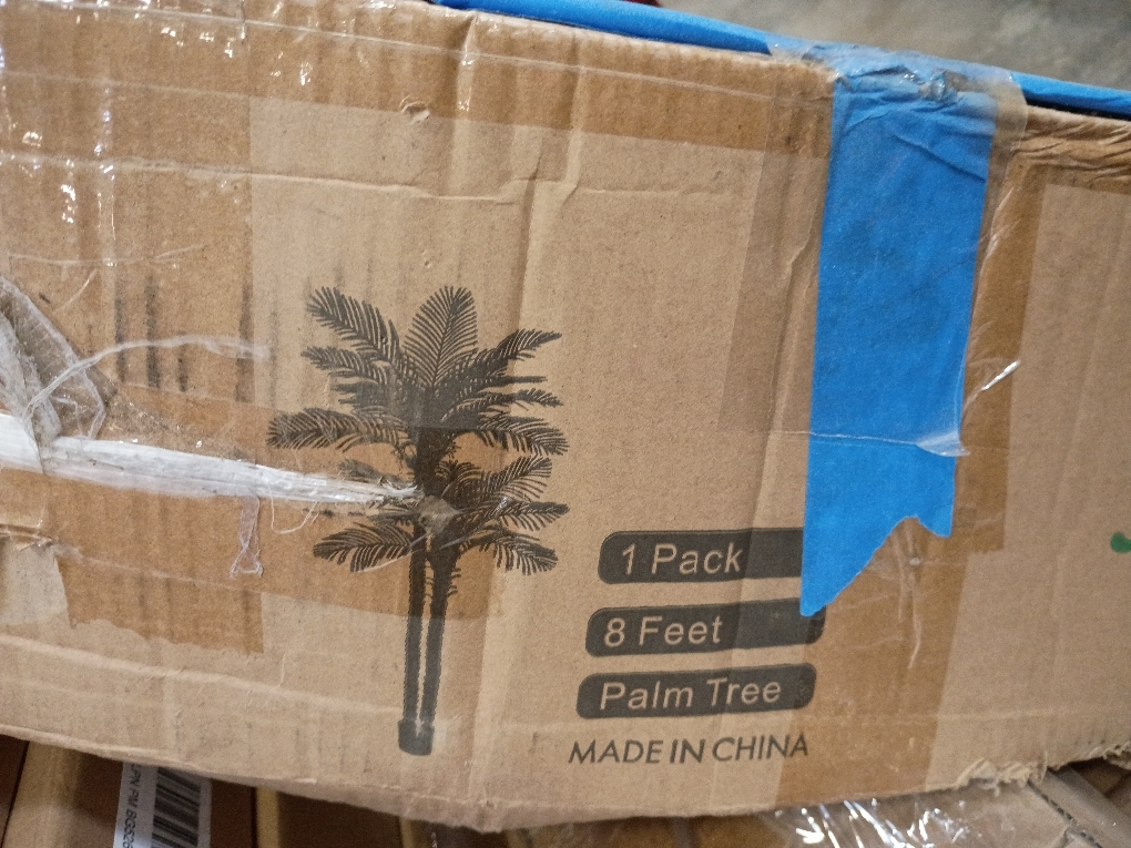 6FT Tall Triple Golden Cane Palm Tree (1 Pack), Large Faux Plants, UV Resistant Indoor/Outdoor Fake Plant in Black Cement Pot - Realistic Tropical Decor for Patio, Living Room, Office