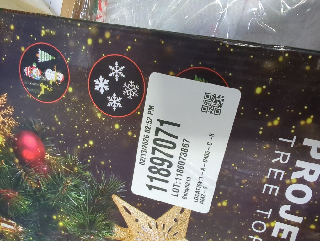 Christmas Tree Topper Lighted with 6 Projected Patterns, Christmas Star Tree Topper Built-in LED Rotating Lights, 3D Glitter Projector for Party Holiday Xmas Decorations Gifts (Gold)