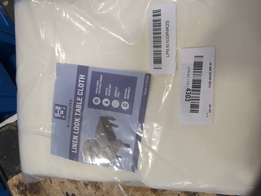 Rectangle Tablecloth 52x70 inch Linen Textured Waterproof Table Cloth Stain and Wrinkle Resistant Washable, Decorative Fabric Table Cover for Outdoor and Indoor Use, Ivory