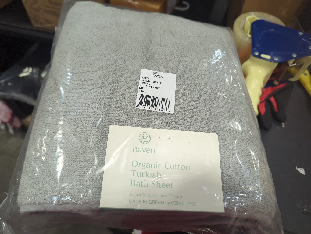 Size 33x70 Color Grey Haven Turkish towel harbor mist  bath