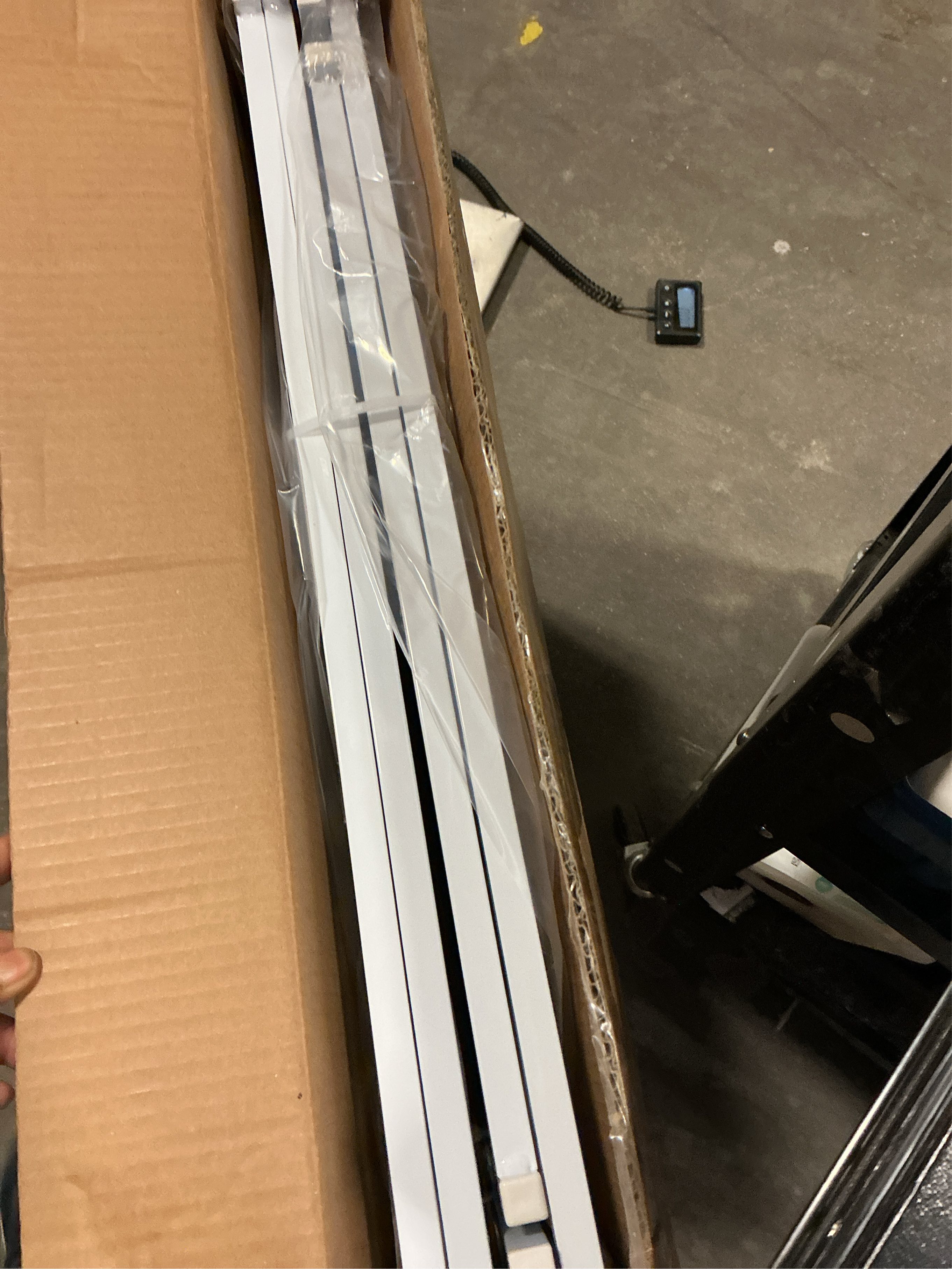 No Pawblems Free Standing Dog Gate with Door, 30'' Tall Foldable Dog Fence for Indoor & Outdoor, Up to 104 Inch Extra Wide Puppy Gate for Stairs, Hallways, Doorways, Deck, Yard (White, 4 Panels)