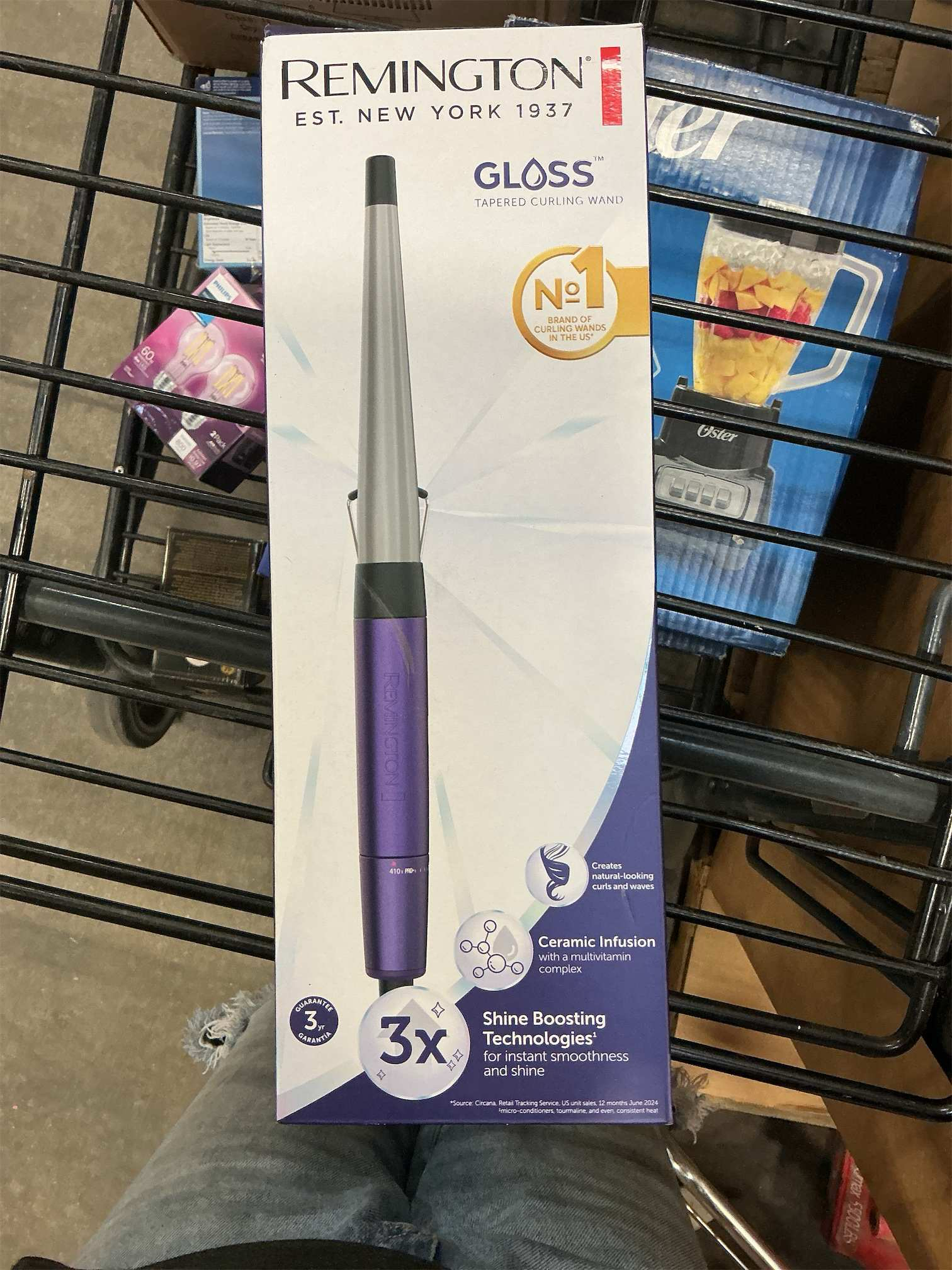 Remington Shine Therapy Argan Oil & Keratin Infused ½-1 Inch Tapered Curling Wand for Natural Curls, Includes Heat Glove