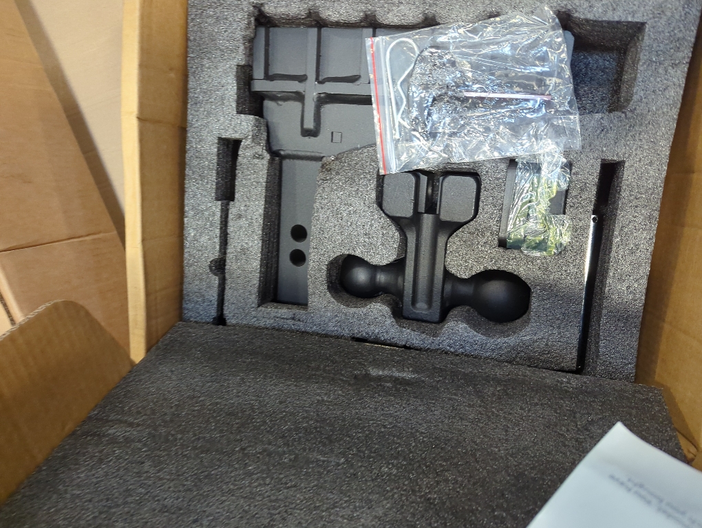 Dual-Ball Adjustable Trailer Hitch(2&2-5/16), Fits 2-Inch Receiver, 6 Inch Drop/Rise Drop Cushioned Hitch, 25,000 LBS GTW-Tow Hitch for Truck, Solid Ball Mount, Black, Heavy Duty