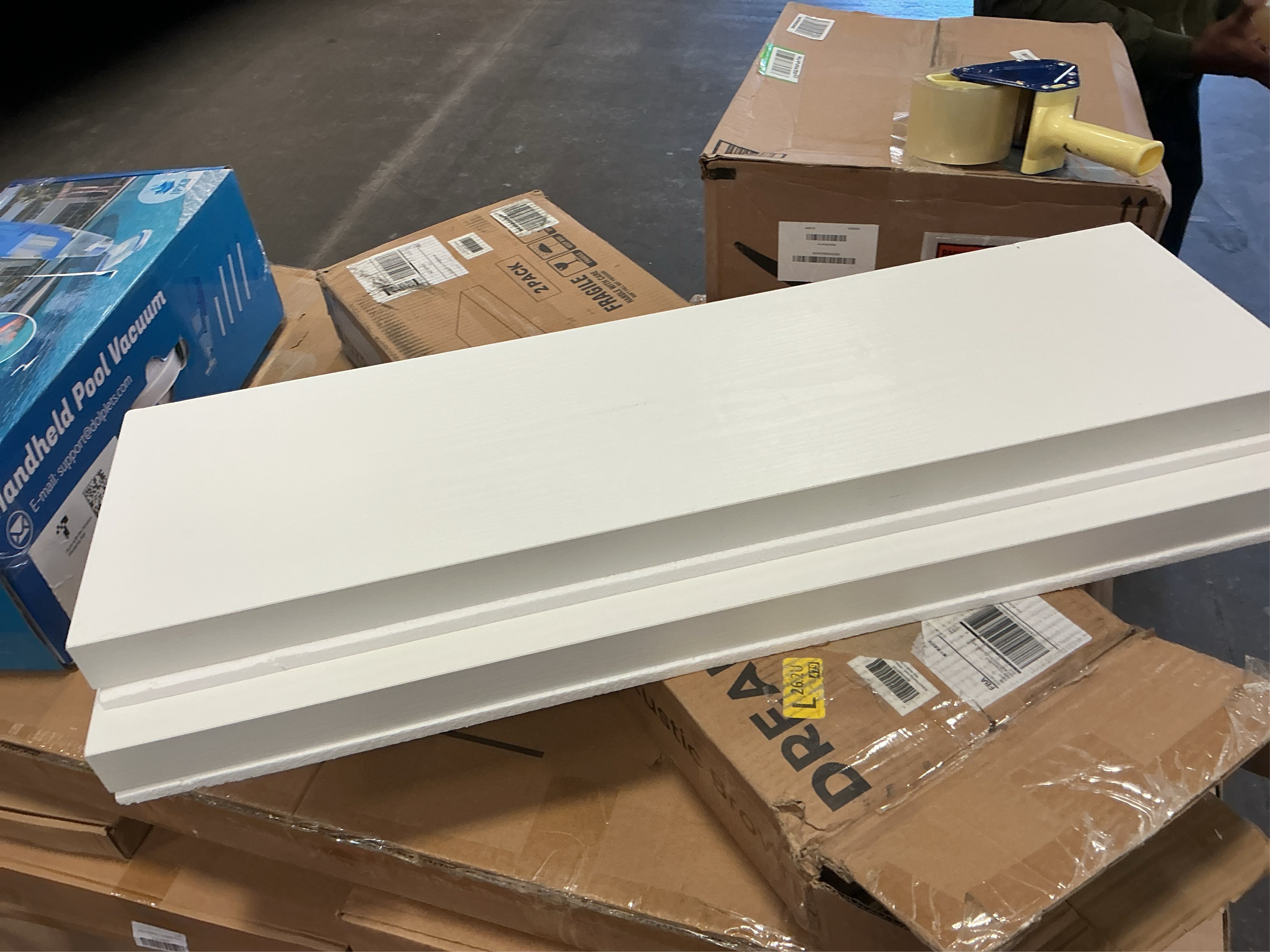 Dreamland 32 Inches Floating Shelves for Wall, 9.3 Deep Long Floating Shelves Set of 2, Large Display & Storage Shelf, Wall Shelf for Bathroom Bedroom Living Room Kitchen Office, White