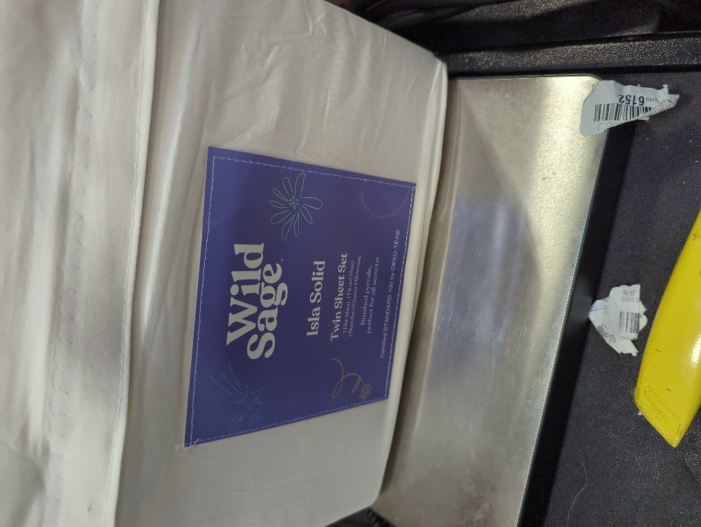 Wild Sage Brushed Cotton Percale 300-Thread-Count Twin Sheet Set in Coconut Milk