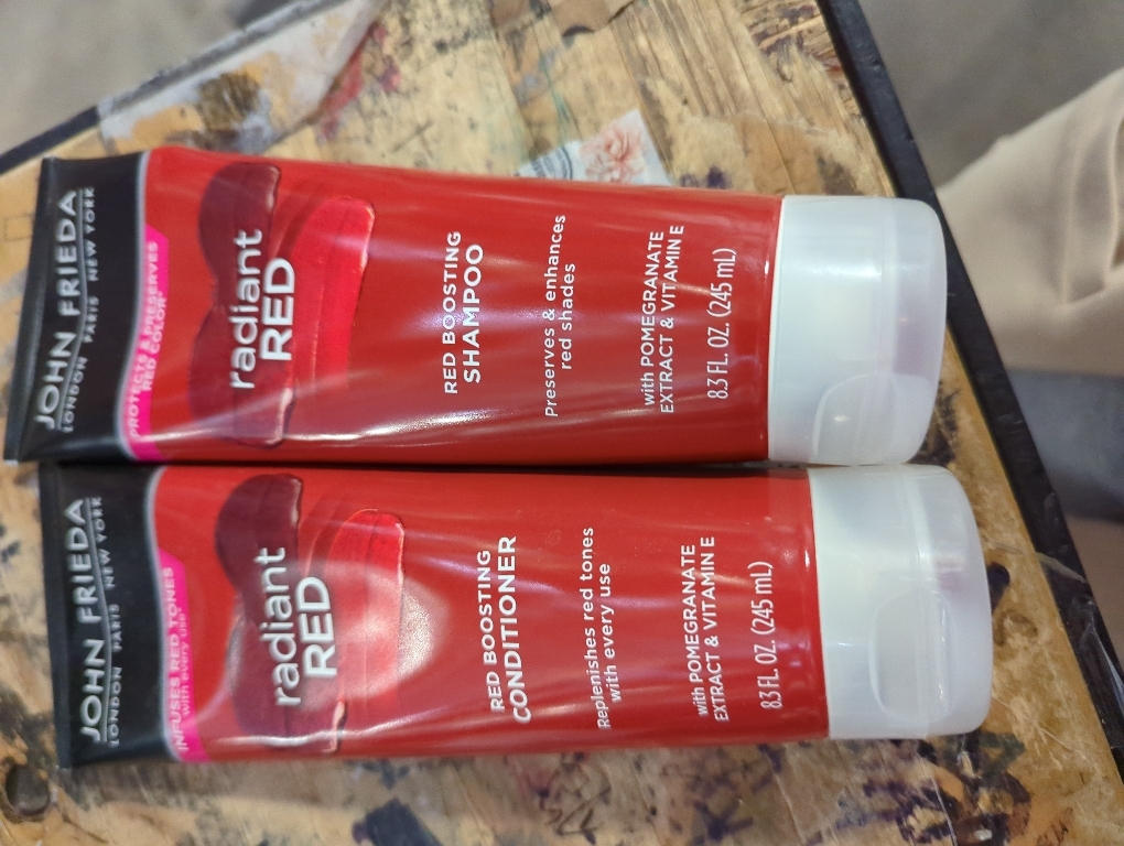 John Frieda Radiant Red Shampoo & Conditioner Bundle, Enhancing Shampoo & Conditioner, Helps Enhance Shades, with Pomegranate and Vitamin E