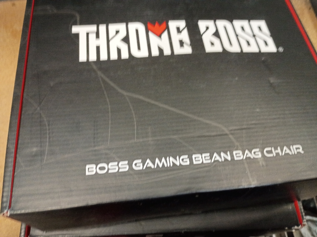 Throne Boss Gaming Bean Bag Chair Cover for Kids with High Back, Black – Floor Gaming Chair Cover, Easy to Clean Fabric, Large Side Pockets, Headphone Hanger, Requires 200 Liters Polystyrene Beans