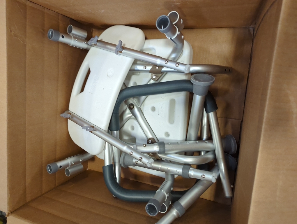 HOMLAND Shower Chair for Inside Shower with Arms and Back, 500 lbs Heavy Duty Shower Seat for Bathtub, Height Adjustable Safety Bath Seat for Elderly, Adults, Handicap and Disabled, White