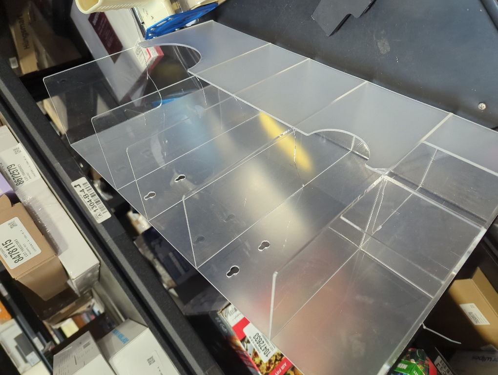 Leinuosen Clear Acrylic Sterilization Pouches Dispenser Rack Organizer Multi-Sized 6 Divided Stations Wall Mount Holder for All Size Sterilization Pouches