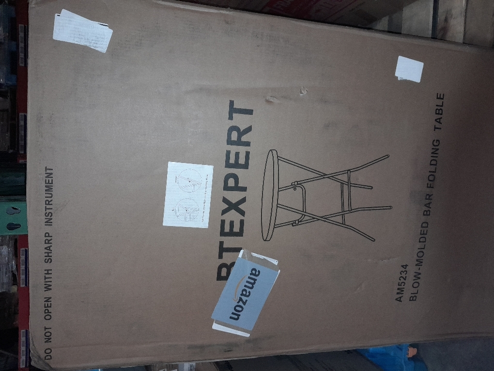 Flash Furniture Elon Round Folding Bar Height Table for Parties and Commercial Events, Indoor/Outdoor Plastic Bar Height Folding Table, 32, Black