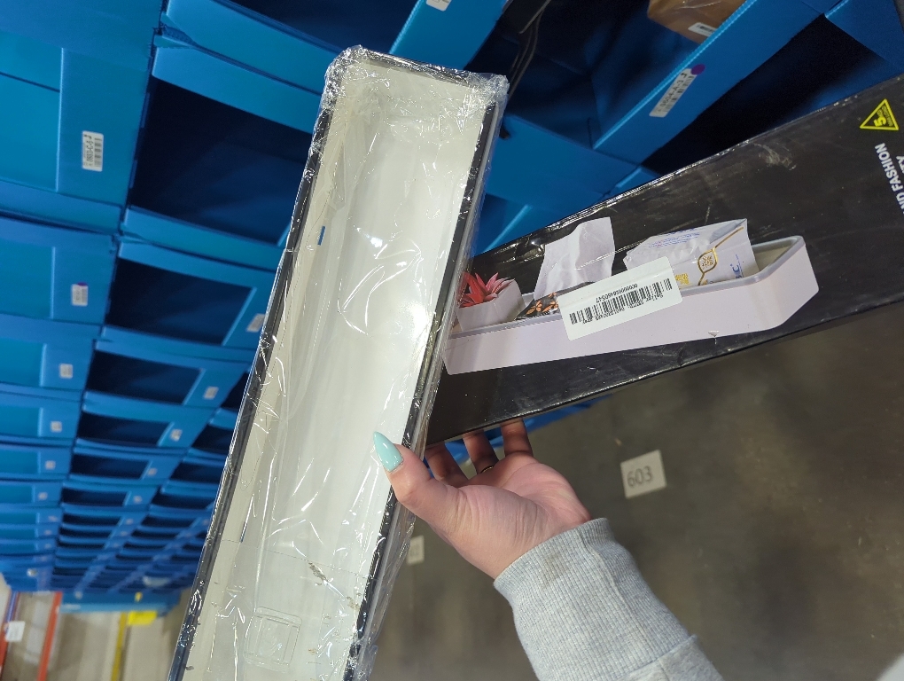 Eforcase Bathroom Shelves for Wall Organizer - Bathroom Shelves Over Toilet Wall Mounted Floating Shelves Tray Farmhouse Shelf Toilet Paper Storage Organizer No Drilling Hang Walls Storage Holder