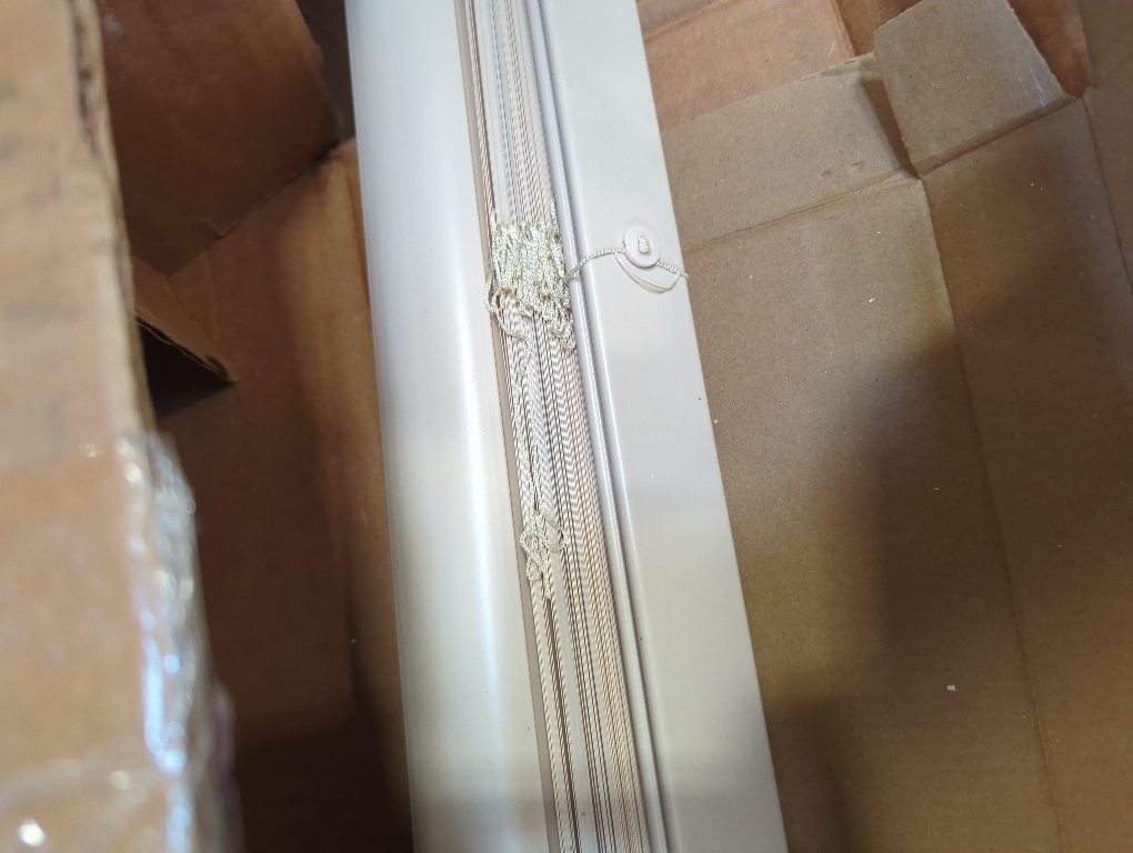 GII Morningstar Alabaster Cordless Light Filtering Vinyl Mini Blind with 1 in. Slats 34 in. W x 64 in. L