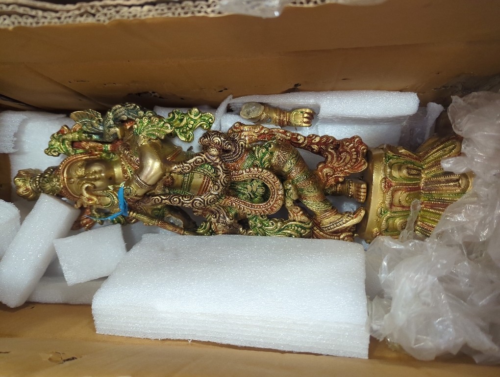 eSplanade - Brass Radha Krishna - Big Size - Brass Radha Idol Statue Sculpture (21) (Krishna Coloured)