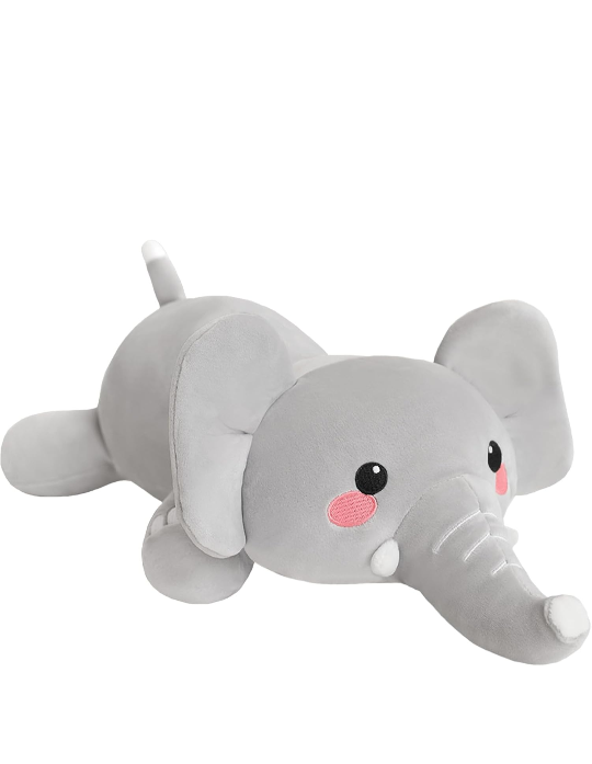 SQEQE Weighted Elephant Plush, Weighted Elephant Stuffed Animal, Cute Plushies Soft Pillow Toy Gift for Kids Adults 23.6 Inch, 3.1 Lbs