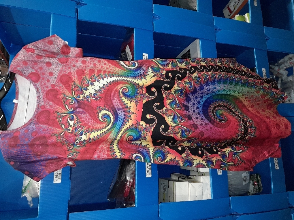 AHAIJ Women Summer Casual Maxi Dress Floral Printed Loose Pockets Short Sleeve Split Boho Dresses size small