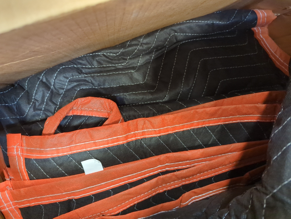 Padded Moving Blankets, Orange/Black, 8Pack