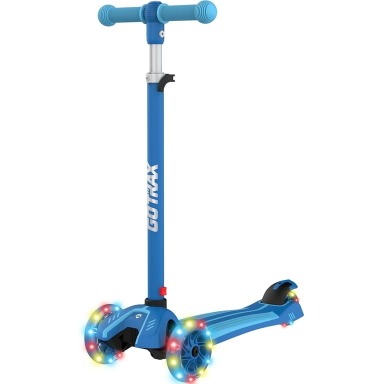 Gotrax KS3 Pro Kids Folding Kick Scooter with One-Click Removable Seat, 3 Extra-Wide LED Light-Up Wheels, Anti-Slip Deck, Adjustable Handlebars, Lean-to-Steer, Ages 2-8