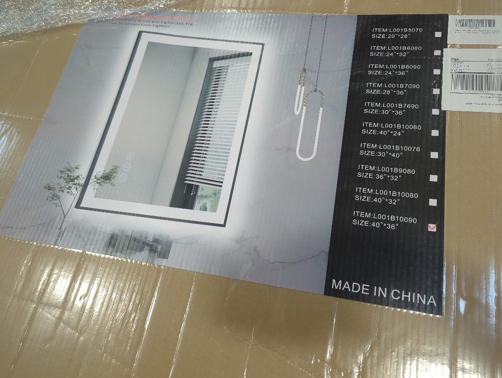 Size 40 x 36 ISKM Framed LED Mirror for Bathroom 40x36, Dimmable LED Bathroom Mirror with Lights, Anti-Fog, Front and Backlit Lighted Mirror 3-Colors, Shatterproof, Memory Function