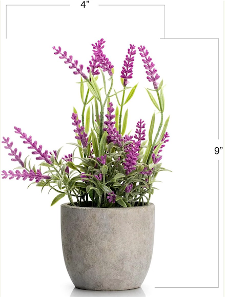 Velener Artificial Lavender Flowers(Pink/White/Purple), Small Fake Lavender Plants Pot Set of 3 - Faux Lavender Flowers for Farmhouse/Home