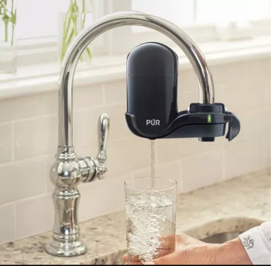 PUR Faucet Mount Water Filtration System Black: Best Faucet Water Purifier, Easy Installation, Filters Mercury & Lead