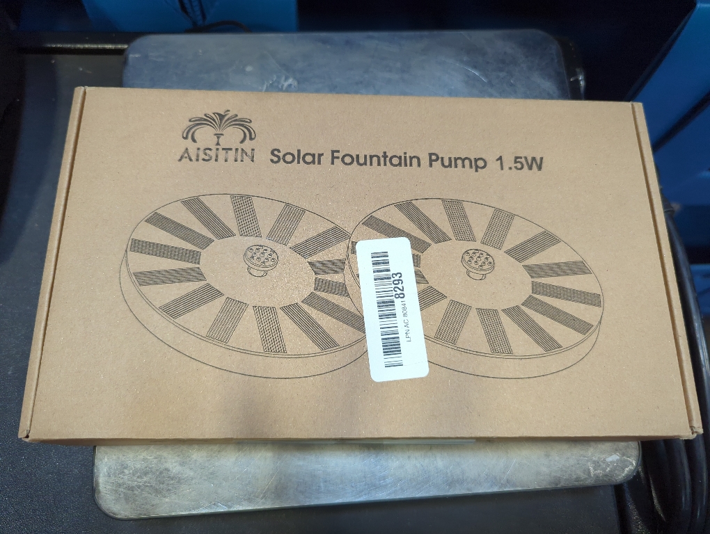 AISITIN Solar Bird Bath Fountain, Solar Fountain Pump for Bird Bath with 6 Nozzles, Solar Powered Water Pump for Garden, Ponds, Pool, Outdoor and Fish Tank, 1.5W-New, 2 Pack