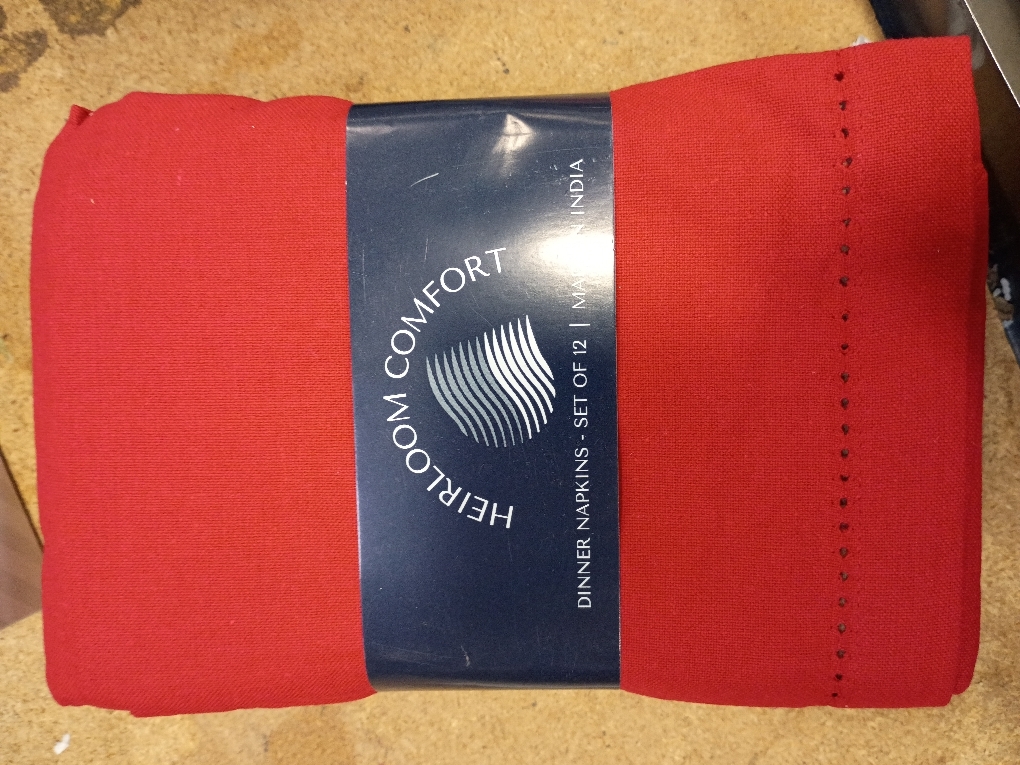 Red Cloth Napkins 17 x 17 Inch, Soft, Absorbent, Durable, Reusable, Washable Fabric, Set of 12 - Perfect Table Napkin for Dinner, Fall, Weddings, Holiday, Christmas, Everyday Use