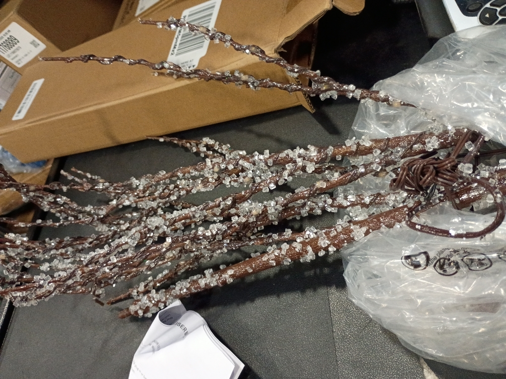 BAOLITVINE Lighted Branches Brown 32IN 200 Warm White Fairy Lights, Lighted Willow Branches for Home Bedroom Fireplace Christmas Decoration Inside Outdoor