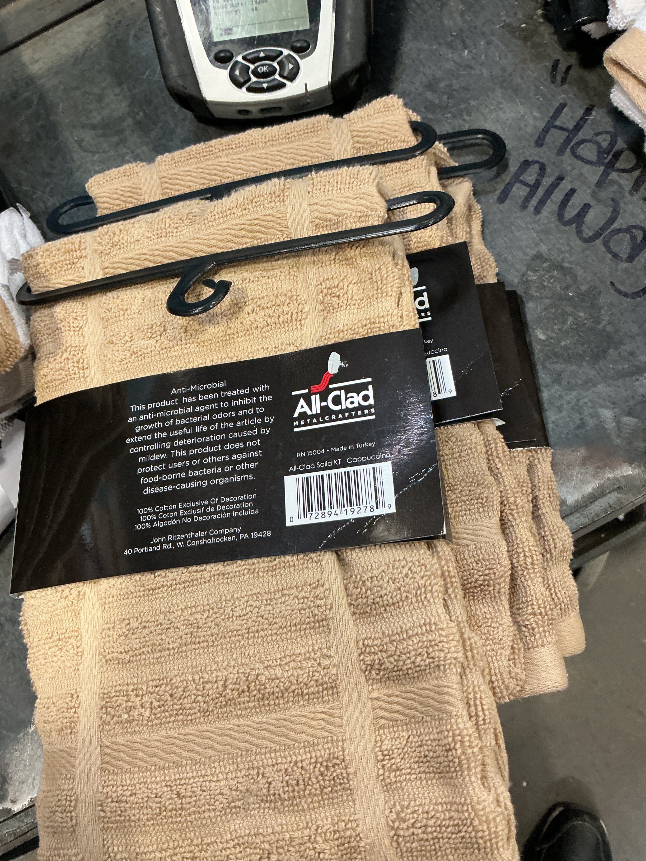 All-Clad Solid Kitchen Towel: Highly Absorbent, Super Soft Long Lasting - 100% Cotton, 17x30 Tea Towel for Cleaning & Drying Dishes, Pans, Glassware, or Countertops, (1-Pack), Cappuccino