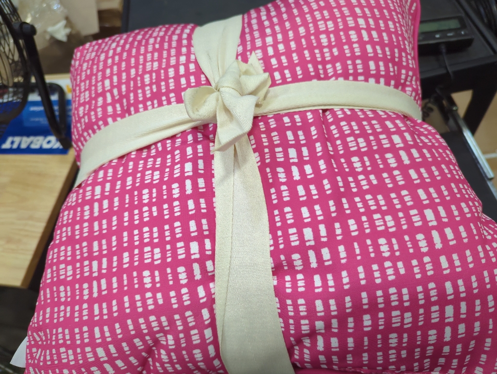 C & C California Home Decorative Pillows Set of 2 Pink And White