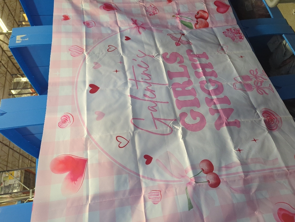 AIBIIN 6x3.6ft Galentine's Girls Night Backdrop Banner, Happy Galentine's Day Background Girls Theme Party Ladies Galentines Day Party Decorations Photo Booth Props