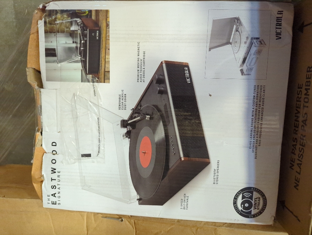 Victrola Eastwood Signature – Bluetooth Record Player – 3-Speed Turntable, Built-in Speakers, Premium MM Cartridge, Vinyl Stream for Wireless Streaming, Removable Dust Cover, (Espresso)