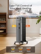 Pelonis Oil Filled Radiator Heater for Large Space, 2025 Upgraded, Space Heaters with 1500W Quiet Warmth Radiant Heater, 3 Heating Modes, Overheat & Tip-Over Protection, Adjustable Thermostat, Black