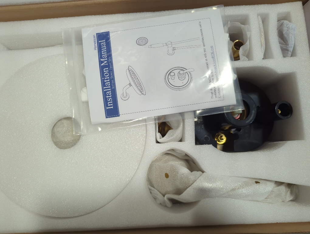 Matte-Black Vintage Shower-Faucet Sets, Antique Brass Shower System, Wall Mounted, 9 Rain Head and Handheld Spray, 2 Way Diverter Rough in Valve with Trim Kit