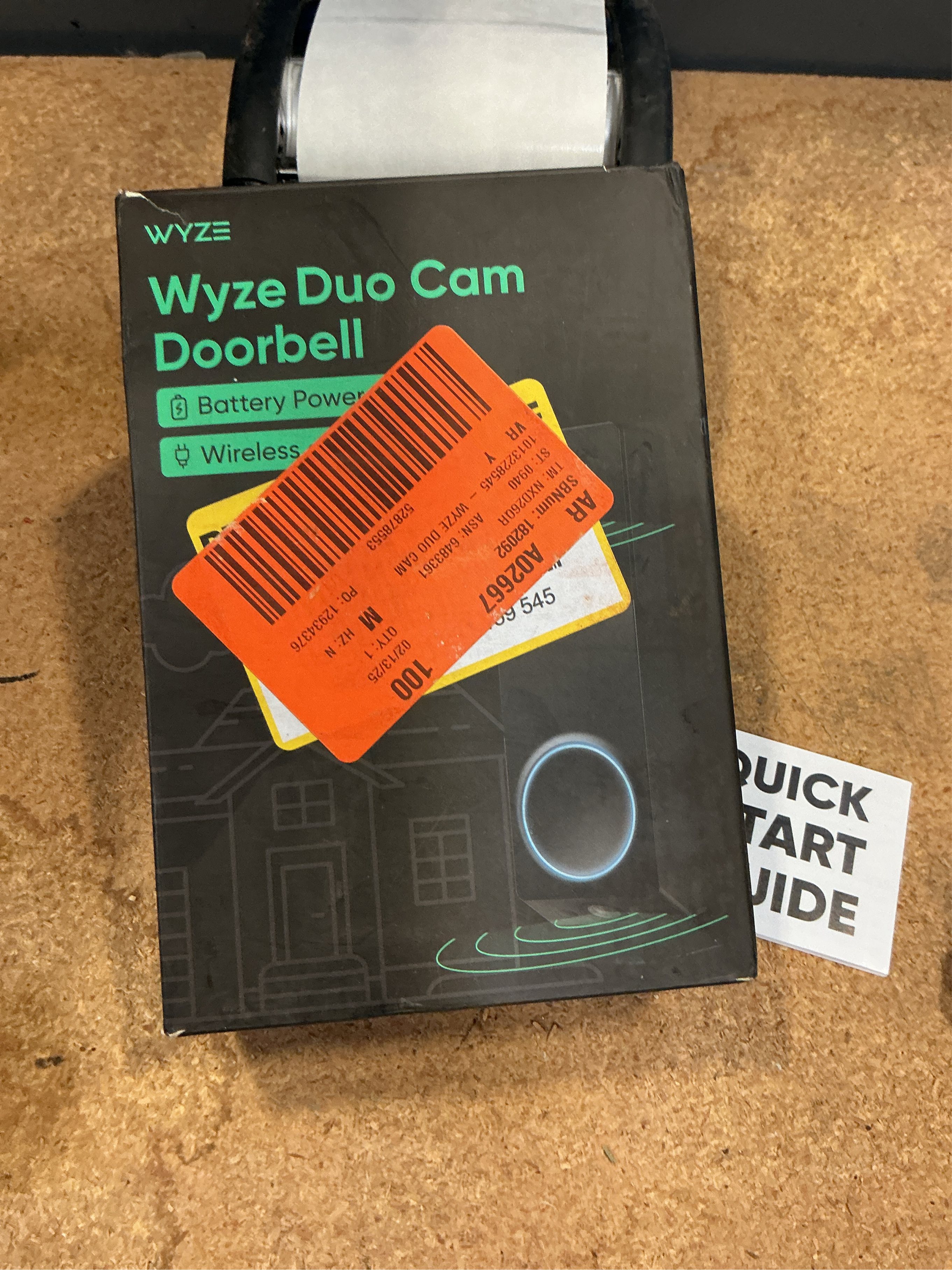 Wireless Duo Cam Video Doorbell, Battery Powered, 2K Full HD Video, 2 Cameras (People and Package), Color Night Vision