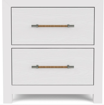Riverside Furniture Rosalie 2-Drawer Nightstand in White Caps