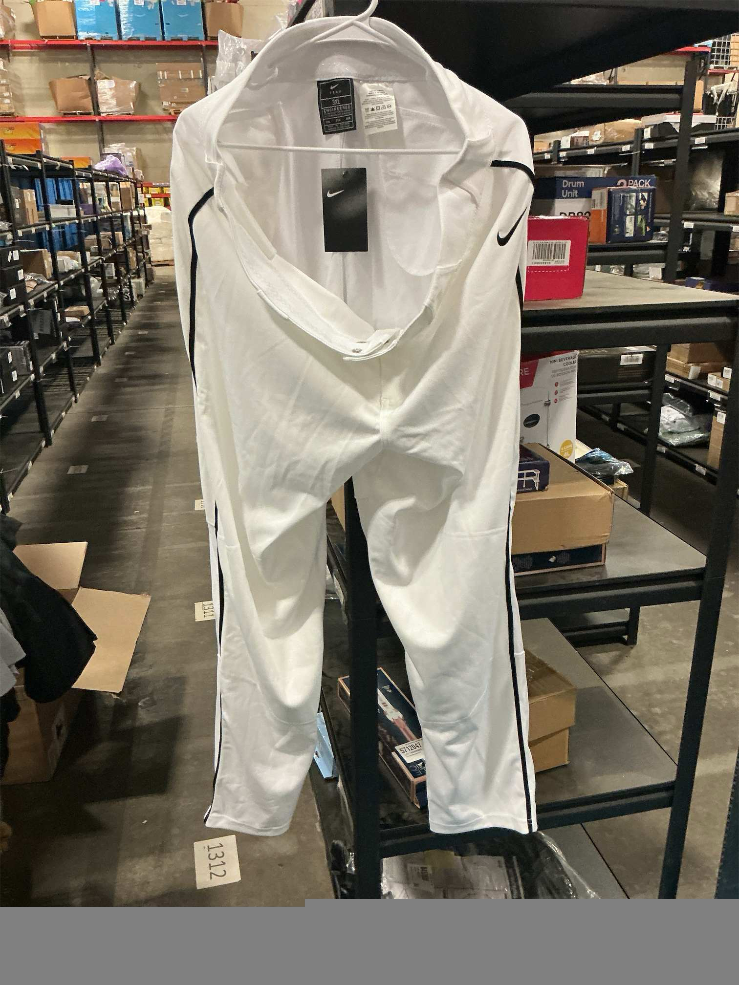 3XL Nike Vapor Select Piped Pant - Large White/Black