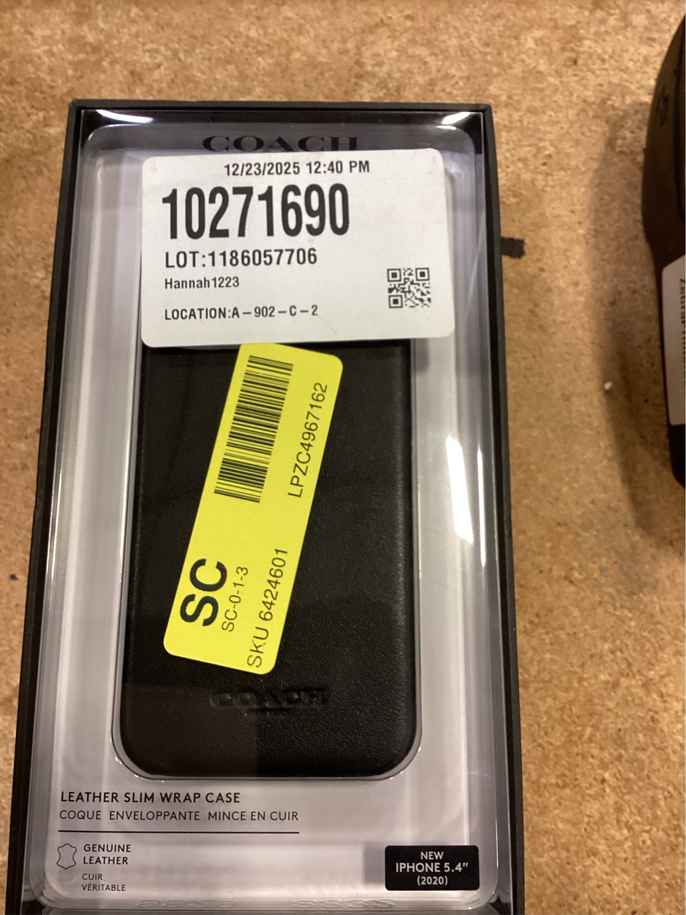 Coach Leather Slim Case for iPhone 12 mini Black