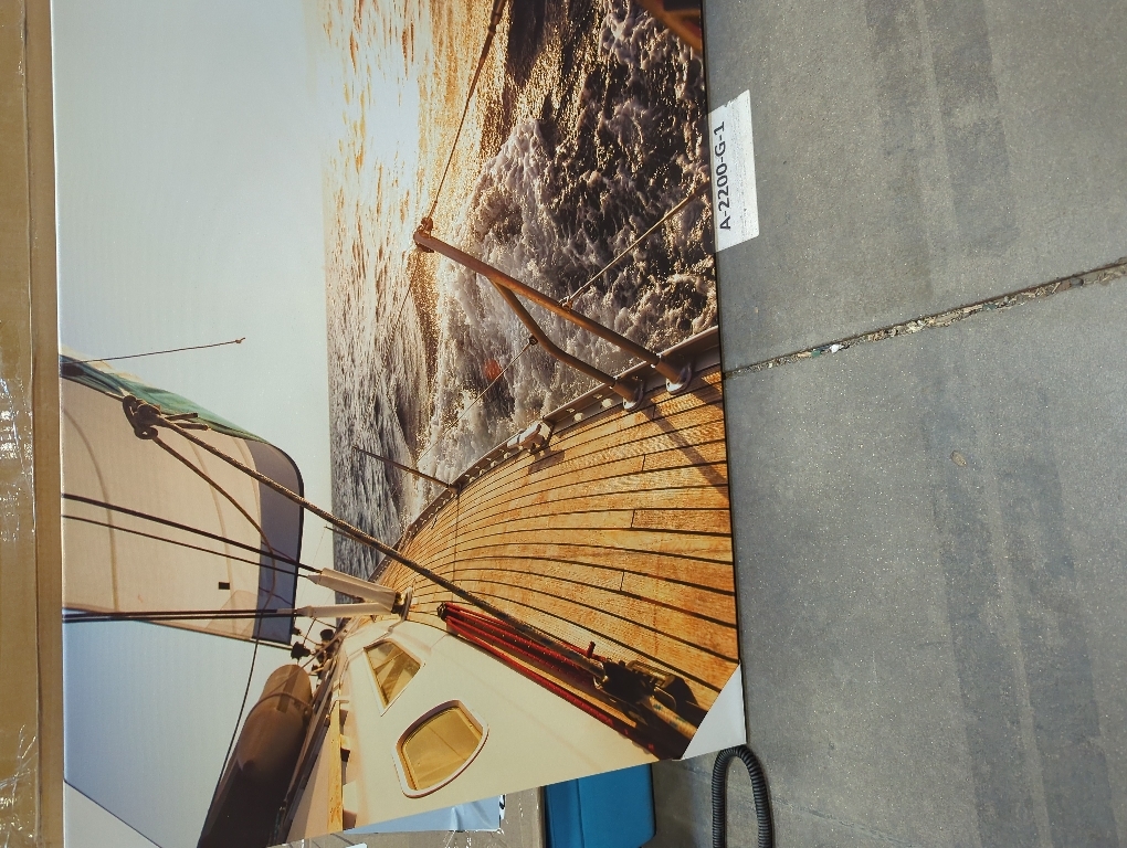 Hardy Gallery sailboat wall art coastal pictures: sunset wall decor sailing artwork nautical ocean print in canvas painting for bathroom 11 x 16