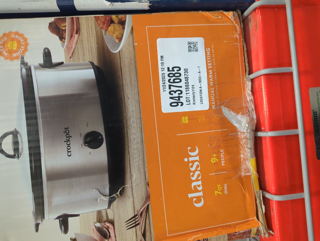 7 Qt. Manual Stainless Steel Slow Cooker with Glass Lid