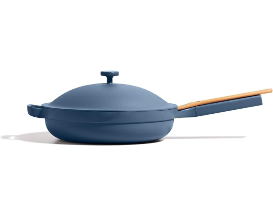 Our Place Large Always Pan | 12.5 Ceramic Pan with Modular Lid & Beechwood Spatula Blue