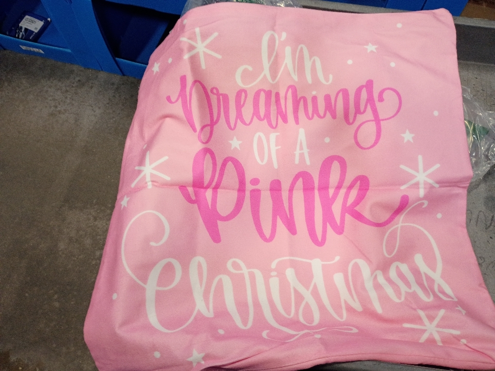 Pink Christmas Pillow Covers 18x18 Double-Sided, I'm Dreaming of a Pink Christmas Decorative Throw Pillow Covers for Girls Room Dorm Home Bedroom Living Room