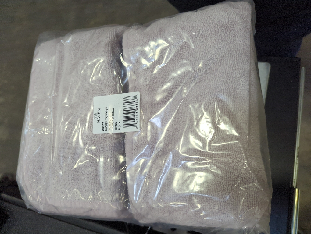 Haven Turkish 6pc Cotton Hand Towel in Lilac Marble