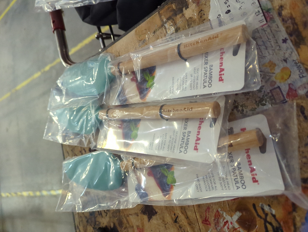 3Pack KitchenAid Bamboo Handle Mixer Spatula Aqua Sky