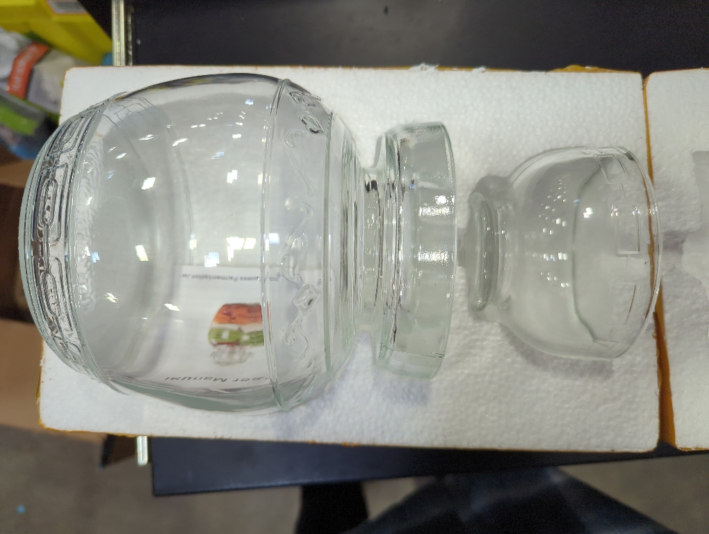 1.5L Glass Jar with Lid Fermentation Jar, Traditional Fermenting Kit Crock with Water Seal Airlock Lid, Pickle Jar for Pickles Kimchi, Sauerkraut, Wine Brewing Kombucha