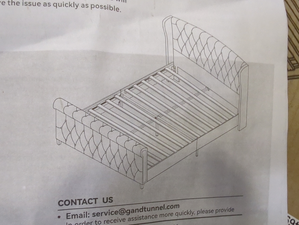 White Queen Curled Bed Frame Diamond Pattern
