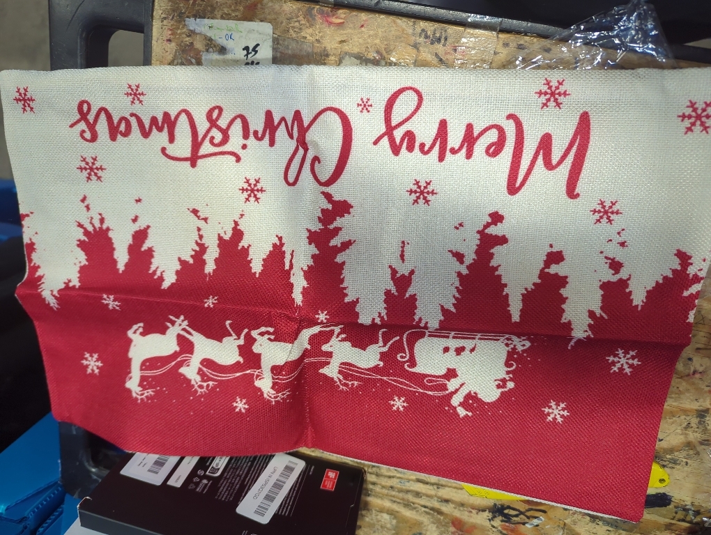 NIDITW Winter Gift Merry Christmas Snowflake Pine Tree Sled Holiday Blessed Lumbar Cotton Linen Decorative Throw Pillow Cover Cushion Case for Sofa Home Decorative Oblong 12x20 Inches (BB)