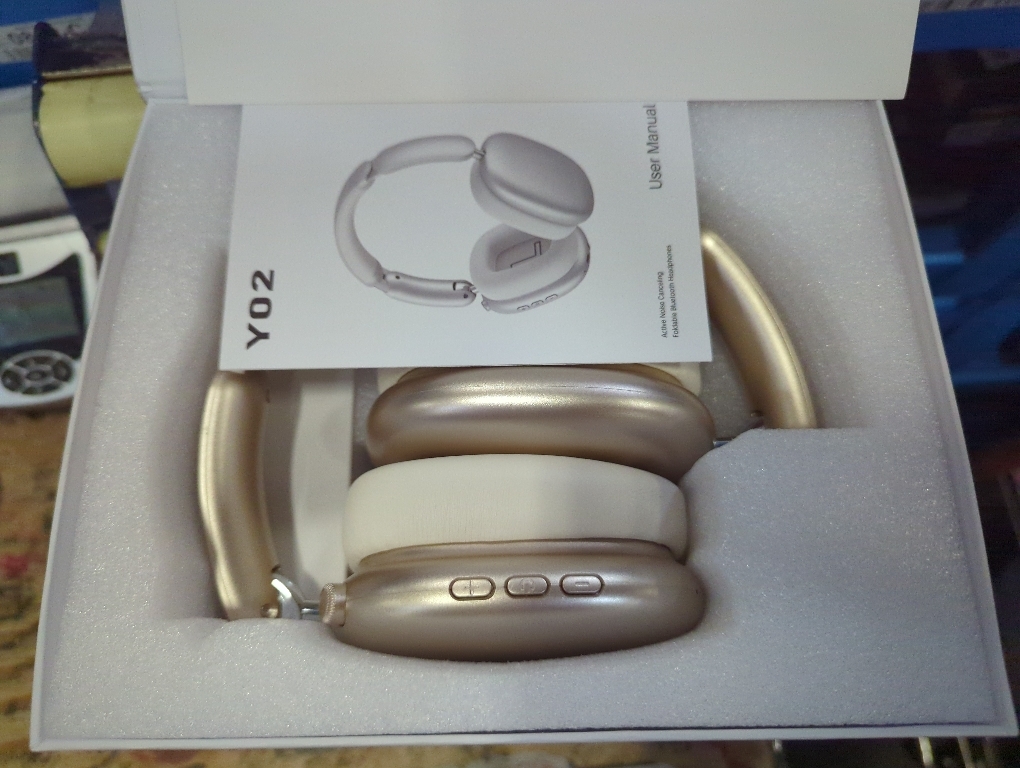 Wentronic Y02 Active Noise Cancelling Headphones,60H Battery,5 EQ Music Modes,Hi-Res Audio,Deep Bass,Foldable Wireless Over Ear Bluetooth 5.4 Headset,Breathable Leather Earpads (Starlight)